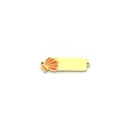 Gold stainless steel shell connector with orange enamel for DIY jewelry making - Shell Rectangle Plate (TZ-TP1261-02)
