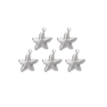 Polished stainless steel starfish charms with grainy texture for DIY jewelry making - Silver Starfish Pendant (TZ-TP0516-01)