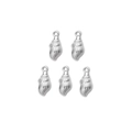 Detailed view of five silver-toned spiral shell pendants for DIY jewelry making - Silver Conch Style (TZ-TP0851-01)