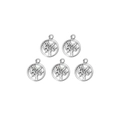 Set of 5 vintage stainless steel tree of life pendants for DIY jewelry making - Silver Round Tree of Life Style (TZ-TP0828-01)