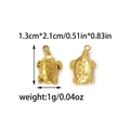 18K gold plated stainless steel turtle pendant with shell texture for DIY jewelry making - Turtle Style (TZ-TP1481-02)