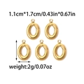 Five-piece set of gold oval heart pendants in 304 stainless steel with size and weight specs - Gold Oval Style (TZ-TP0773-02)
