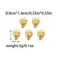 Goldene Kleeblatt-Anhänger für DIY-Schmuck, Edelstahl-Anhänger 0,9x1,4cm für Ketten - Gold Strukturierter Vierblättriger Kleeblatt Anhänger (TZ-TP0899-02)