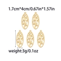 Elegant 18K gold-plated stainless steel tree leaf hollow pendants for DIY jewelry making - Oval Hollow Leaf Pendant (TZ-TP0856-02) / Gold