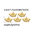 Five gold stainless steel ginkgo leaf pendants with detailed veins and size markings - Ginkgo Leaf Style (TZ-TP0717-02)