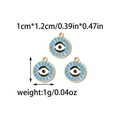 Golden Evil Eye enamel pendants with blue and white details for DIY jewelry making - Evil Eye Style (TZ-TP0681-02)