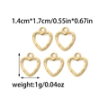 Cinq pendentifs cœur dorés en acier inoxydable avec finition martelée pour bijoux DIY - Style Cœur Martelée Doré (TZ-TP0759-02)
