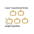 5pcs DIY golden rectangular charms for jewelry making, 1.4cm stainless steel pendants - Rounded Rectangle (TZ-TP0825-02)