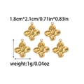 Five gold flower charms in 18K plated stainless steel with sizing details, 1.8cm x 2.1cm - Gold Pleated Texture Flower Style (TZ-TP0718-02)