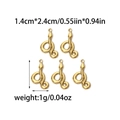 Five-piece set of gold snake-shaped stainless steel pendants with size dimensions 1.4x2.4cm - Snake Pattern (TZ-TP0843-02)
