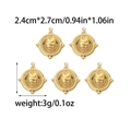 Set de 5 colgantes de serpiente en acero inoxidable chapado en oro 18K para joyas - Relieve de Serpiente Redondo (TZ-TP0750-02) / Dorado