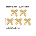 5-piece set of golden bow pendants in 18K gold plated stainless steel with rib texture - Gold Striped Bowknot Pendant (TZ-TP0712-02)