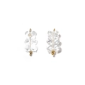 Close-up of cute gummy bear earrings in transparent resin with 18K gold hooks - Transparent Bear Style (TZ-HP0011-white)