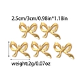 Set of 5 gold stainless steel bow pendants for DIY jewelry making 2.5x3cm - Gold Polished Bowknot Pendant (TZ-TP0803-02)