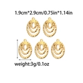 Golden stainless steel oval textured pendants for DIY jewelry making, 5 pieces set - Three-Layer Hammered Oval Style (TZ-TP0788-02)