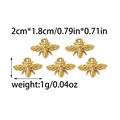 Lot de 5 pendentifs abeille en plaqué or 18K pour bijoux DIY avec détails ailés - Style Abeille Ajourée Dorée (TZ-TP0446-02)