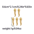 18K gold plated stainless steel cornicello horn pendants 0.6x2.1cm for DIY jewelry - Gold Horn Shape Pendant (TZ-TP0865-02)