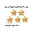 Five-piece set of gold star-shaped metal pendants with textured crosshatch engraving - Gold Star Shape (TZ-TP0555-02)