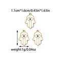 18K gold plated stainless steel Hamsa hand charms with evil eye for DIY jewelry making - Hamsa Hand Eye Style (TZ-TP0659-02)