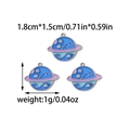 Blue and purple Saturn planet pendant charms in 18K gold plated stainless steel - Silver Planet Saturn Style (TZ-TP0567-01)
