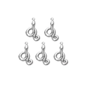 Set di cinque ciondoli a forma di serpente in acciaio inossidabile per gioielli fai-da-te - Stile Serpente Arricciato Astratto (TZ-TP0843-01) / Argento