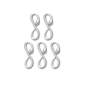 Vista ravvicinata di ciondoli a forma di serpente e infinito in argento con squame, 5 pezzi - Stile Totem Serpente Infinito (TZ-TP0754-01) / Argento