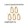 5PCS 18K gold-plated irregular hollow oval pendants with hammered texture and dimensions - Irregular Oval Hollow Charm (TZ-TP0777-02)