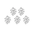 Close-up of five silver coral tree pendants in 304 stainless steel with top ring detail - Natural Coral Style - Silver (TP0743-01)