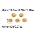 5pcs 18k gold plated stainless steel cylindrical beads with twisted texture 0.6x0.7cm - Gold Twisted Texture Cylinder Bead (TZ-TP0866-02)