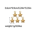 Detail of 18K gold stainless steel star pendants with geometric facets and rings - 3D Faceted Star Charm (TZ-TP0817-02)