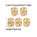 5-piece set of 18K gold-plated stainless steel pendants with hammered textured finish - Hammered Irregular Rectangular Charm (TZ-TP0435-02)