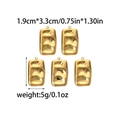 Golden rectangular molten texture pendants in five-piece set for DIY jewelry making - Lava Texture Rectangular Charm (TZ-TP0736-02)
