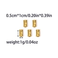 Set of 5 gold cylindrical stainless steel beads with geometric texture, 0.5x1cm size - Gold Cylindrical Relief (TZ-TP0882-02)