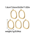 Golden stainless steel oval pendant charms with DIY ring connectors for jewelry making - Polished Oval Charm (TZ-TP0740-02)