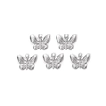 5er-Set silberne Schmetterlingsanhänger aus poliertem Edelstahl für DIY-Schmuckherstellung - Silberner 3D-Relief-Schmetterlingsanhänger (TZ-TP0832-01)
