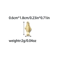 Close-up of golden fish pendant with detailed scale texture and size dimensions - Gold Little Fish Style (TZ-TP1141-02)