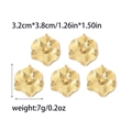 Detailed set of five 18K gold-plated stainless steel leaf charms with radial textures - Gold (Flower)