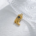 Detailed macro view of a vintage golden cowboy boot pendant with a black star and carvings - Cowboy Boot Pendant (TZ-TP0995-02-black)