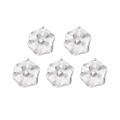 Five pieces of silver wavy flower pendants in 18K gold stainless steel for DIY jewelry - Silver (Flower)