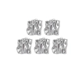 Five-piece set of silver wavy texture square metal pendants for DIY jewelry making - Wavy Texture Square Style (TZ-TP0551-01)
