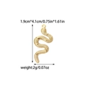 Detail showing 18K gold stainless steel snake pendant dimensions 1.9cm x 4.1cm and 2g weight - Large Snake Shape (TZ-TP0333-02)