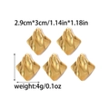 Set of 5 gold 18K stainless steel wavy diamond pendants for DIY jewelry making - Irregular Wave Rhombus (TZ-TP0427-02)