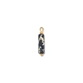 Nahaufnahme von 18K vergoldetem dalmatiner Jaspis-Anhänger mit Metallöse für DIY - Zylindrische Säule mit Reispunkten (TZ-HP0038-black)