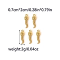 Polished 18K gold stainless steel Italian cornicello charm details with size 0.7x2cm - Italian Horn Design (TZ-TP0874-02)