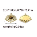 Detailed front and back view of golden 304 stainless steel evil eye pendant with crystals - Evil Eye - Brown (TZ-TP1040-02-brown)