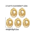Detailed view of spiral swirl 18K gold stainless steel pendants with size measurements - Spiral Vortex Texture (TZ-TP0800-02)