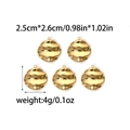 Macro detail of 18K gold stainless steel wavy charms with precise size and weight specs - Round Wave Texture (TZ-TP0845-02)