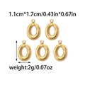 Vue détaillée de pendentifs ovales en acier inoxydable doré 18 carats avec dimensions - Style Pendentif Ovale (TZ-TP0773-02)