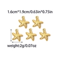 Detailed view of five 18K gold-plated starfish charms with embossed texture for DIY jewelry - Exquisite Starfish Charm (TZ-TP0872-02)