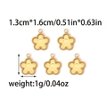 Detail view of 1.3cm gold flower pendants with beaded edges for DIY jewelry making - Flower Shape (TZ-TP0884-02)